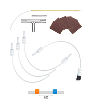 Internal Standard Kit with orange/blue Contour Flared End PVC tubing