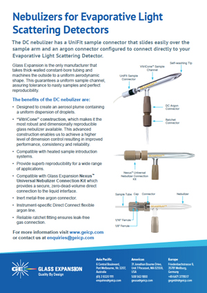Evaporative Light Scattering Detector Nebulizer Flyer