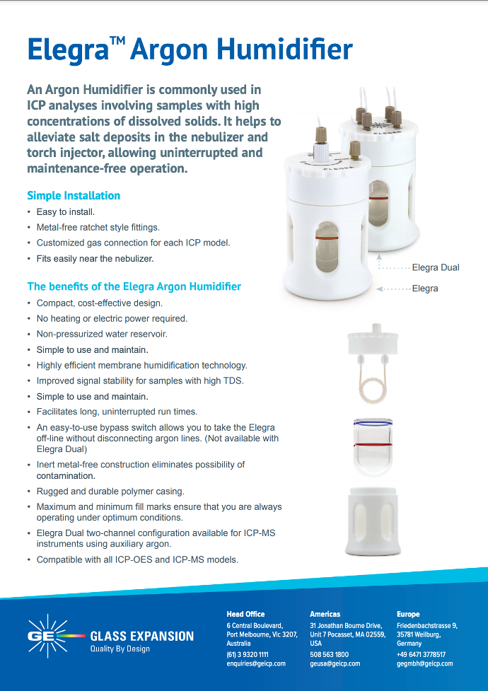 Elegra Argon Humidifier Flyer